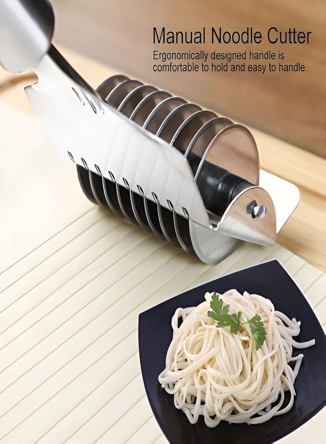 ABTER Stainless Steel Lattice Roller & Dough Cutter - Noodle Pastry Wheel Cutter for Baking, Pizza, Cookies, Puff Pastry & Pie Crust - Kitchen Gadget for Cooking, Baking & Decorating - Image 4